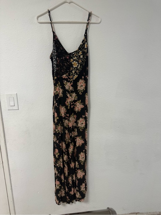American Eagle Outfitters Pants - American Eagle Outfitters Black Floral Maxi Romper